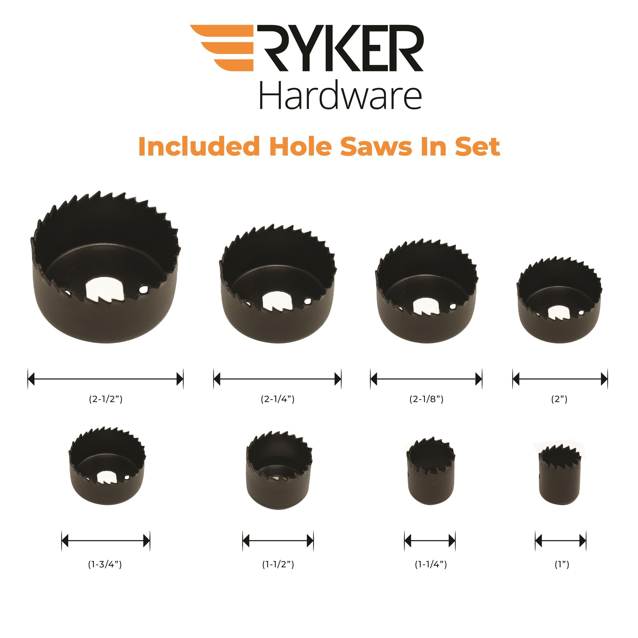 caseypowell - 10 Piece Hole Saw Kit - Hole Saw Kit - Ryker Hardware